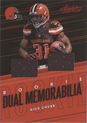 NICK CHUBB 2018 ABSOLUTE ROOKIE PREMIERE TRIPLE PATCH AUTO! RC