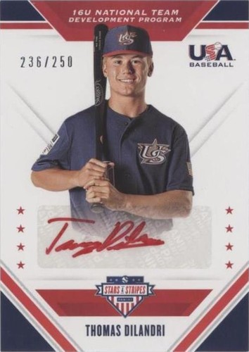 2020 Panini USA Baseball Stars & Stripes - Thomas Dilandri #16U-TD