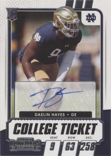 2021 Panini Contenders Draft Picks Daelin Hayes #324