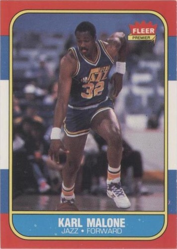 その他 fleer86 87 karl malone rc!!  mint KARL MALONE ROOKIE SUPER CENTERED MINT 1986-87 FLEER PSA 8