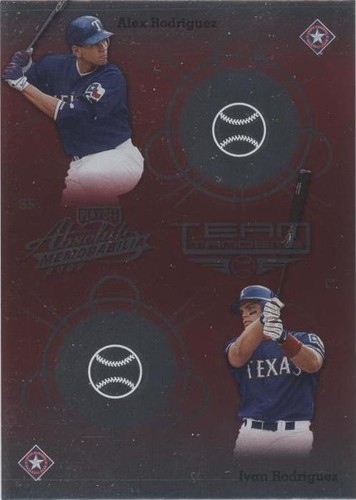 2002 Playoff Absolute Memorabilia - Alex Rodriguez Ivan Rodriguez #TT-29