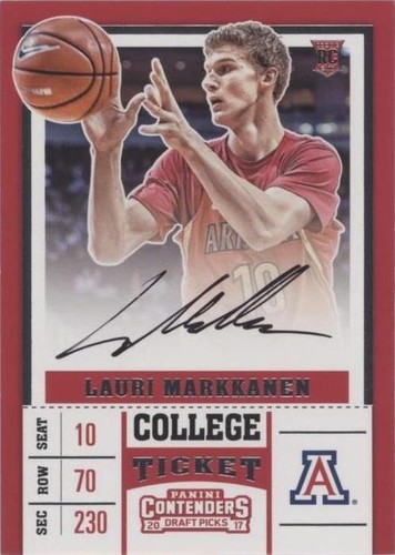 2017 PANINI CONTENDERS DRAFT LAURI MARKKANEN RC/AUTO! 1/23