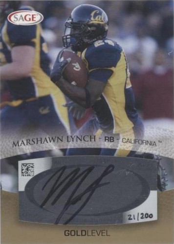 2007 SAGE Autographed Football Marshawn Lynch #A33