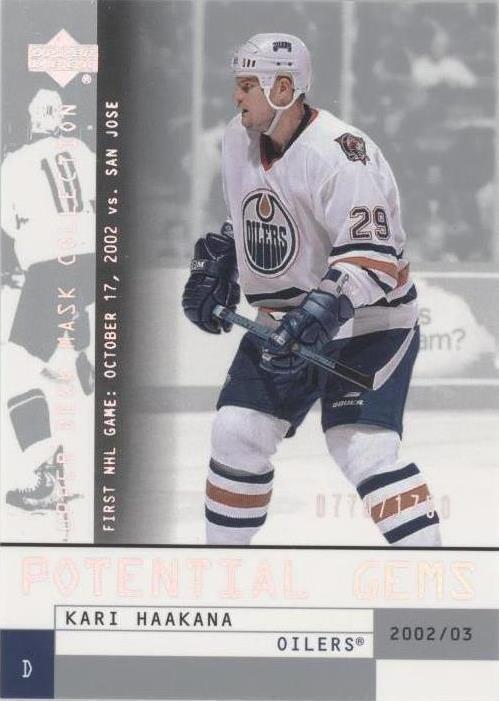 2002-03 Upper Deck Mask Collection - Kari Haakana #147