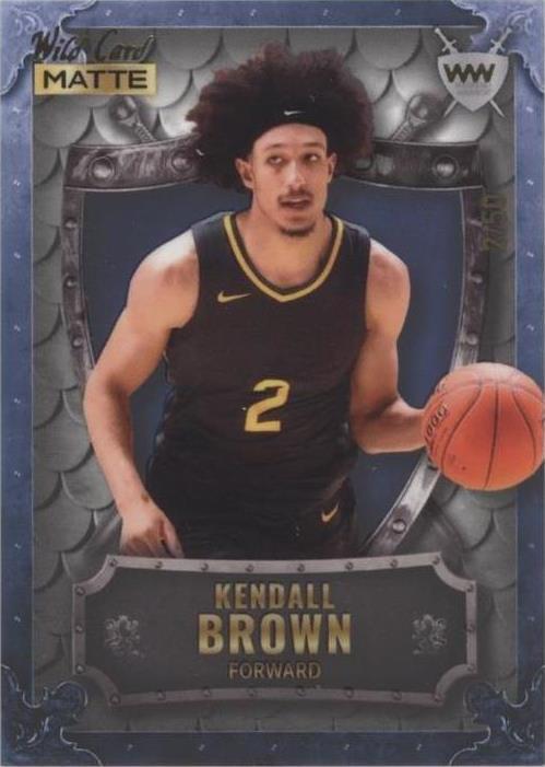 2022-23 Wild Card Matte Draft - Weekend Warriors White - Cobalt Frame / Blue Shield #WW-27 Kendall Brown /50 (RC)