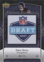 2007 UD Premier Greg Olsen #PS-28