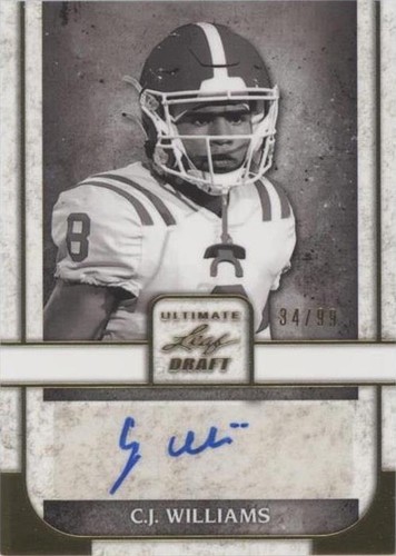 2022 Leaf Ultimate Draft C.J. Williams #PA-CJW
