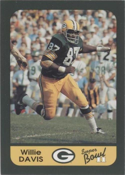 Карты чемпионов 1991 Green Bay Packers Super Bowl II 25-я годовщина Вилли Дэвис No36