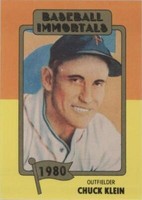 1980-84 SSPC Baseball Immortals 1st Printing - Chuck Klein #172
