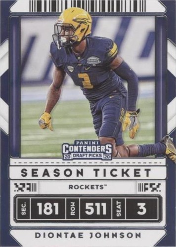 2020 Panini Contenders Draft Picks Diontae Johnson #34