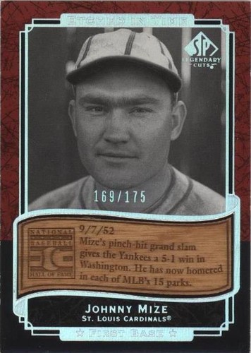 2003 SP Legendary Cuts - Johnny Mize #ET-JO