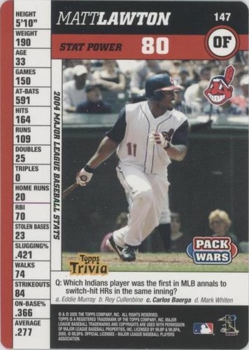 2005 Topps Pack Wars - Matt Lawton #147