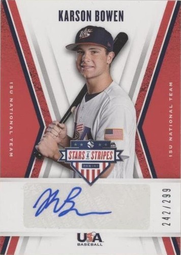 2019 Panini USA Baseball Stars & Stripes - Karson Bowen #15U-KB