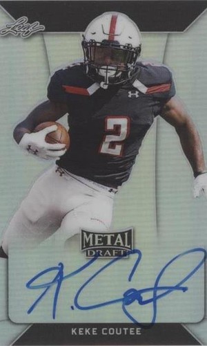 2/2 Keke Coutee Red Wave Rookie Auto 2018 Leaf Metal Draft