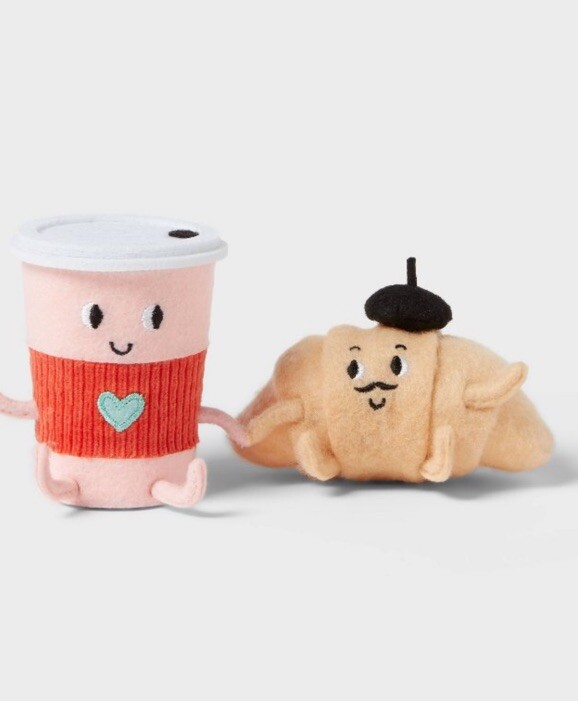 Target Spritz Valentine’s Day 2025 Coffee and Croissant Felt Duo
