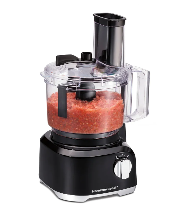 Hamilton Beach 8 Cup Food Processor Chopper Built-In Bowl Scraper Black Electric