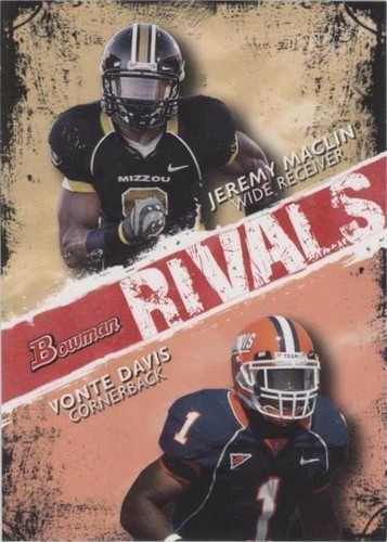 2009 Bowman Draft Picks Jeremy Maclin Vontae Davis #R1