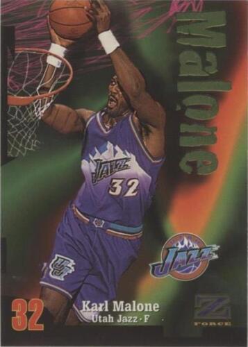 KARL MALONE 1997-98 Skybox Z Force Basketball Card #32 Utah KARL MALONE 1997-98 Skybox Z Force Basketball Card #32 Utah