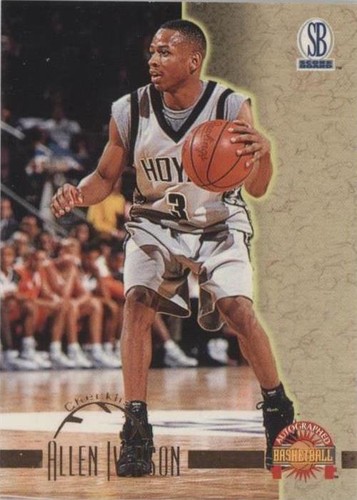 1996-97 Score Board Autographed Basketball - Allen Iverson #50