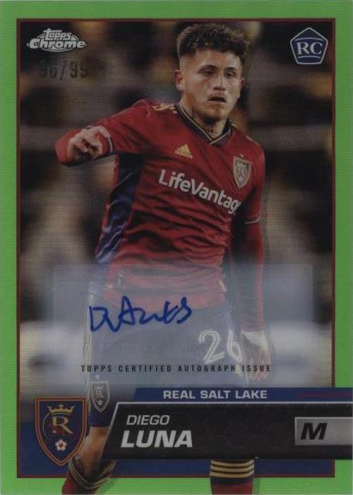 2023 Topps Chrome MLS - Neon Green Refractor Autographs #9 Diego Luna /99 (AU, RC)