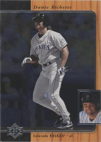 New 1996 Dante Bichette Promint 22 Karat Gold Card original holder