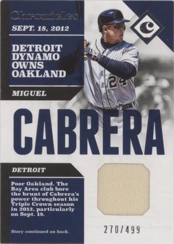 2017 Panini Chronicles - Miguel Cabrera #CS-MC