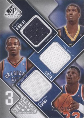 2009-10 SP Game Used - Patrick Ewing/Roy Hibbert/Jeff Green #3S-EGH