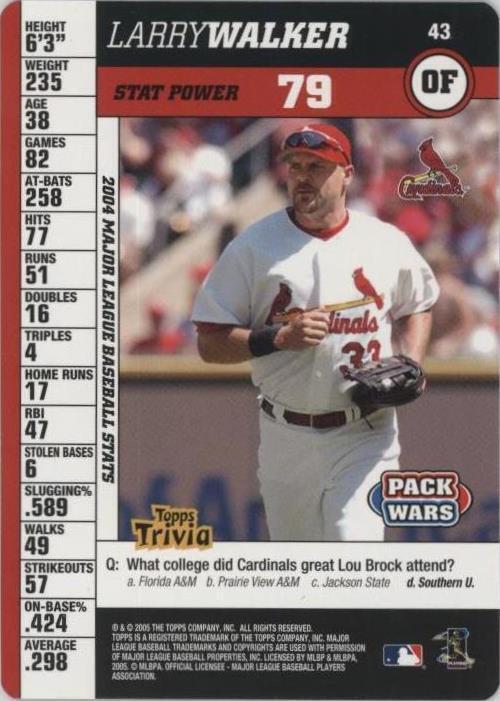2005 Topps Pack Wars - Larry Walker #43