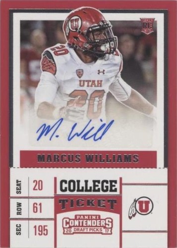 2017 Panini Contenders Draft Picks Marcus Williams #202