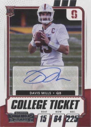 2021 Panini Contenders Draft Picks Davis Mills #308