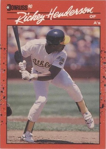 Rare RICKEY HENDERSON 1990 Donruss ERROR Card #304 NO DOT Inc