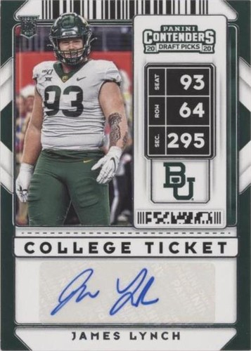 2020 Panini Contenders Draft Picks James Lynch #285