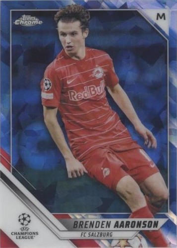 2021-22 Topps Chrome UCL Sapphire Edition Brenden Aaronson #97