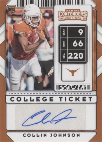 2020 Panini Contenders Draft Picks Collin Johnson #138