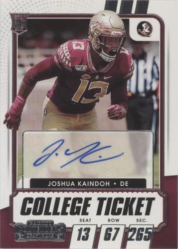 2021 Panini Contenders Draft Picks Joshua Kaindoh #325