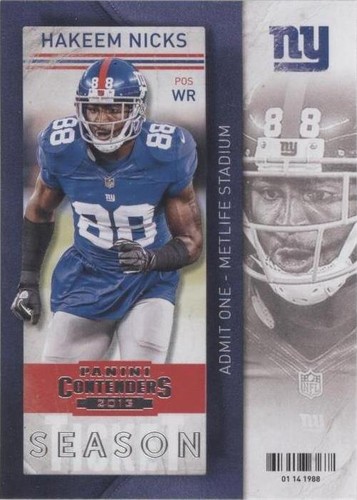 2013 Panini Contenders Hakeem Nicks #51
