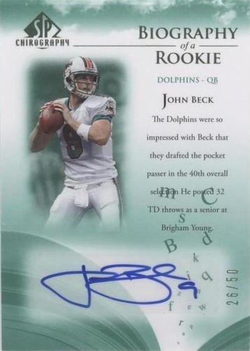 2007 SP Chirography John Beck #BOR-JB
