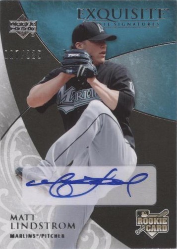 2007 Upper Deck Exquisite Rookie Signatures - Matt Lindstrom #106