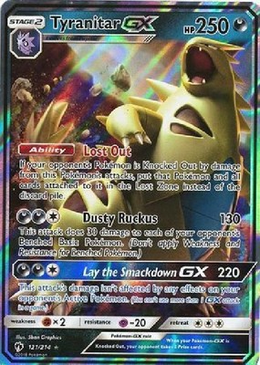 Pokemon TCG SM Lost Thunder 121//214 Tyranitar GX Holofoil Rare Card