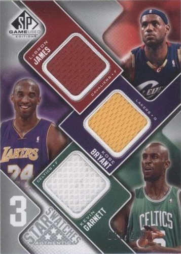 2009-10 SP Game Used - Kobe Bryant/LeBron James/Kevin Garnett #3S-BGJ
