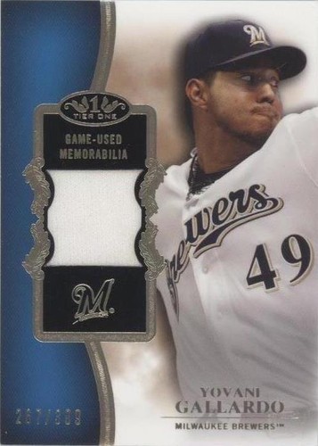 2012 Topps Tier One - Yovani Gallardo #TSR-YG