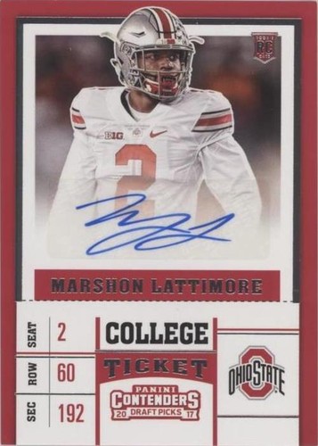2017 Panini Contenders Draft Picks Marshon Lattimore #293