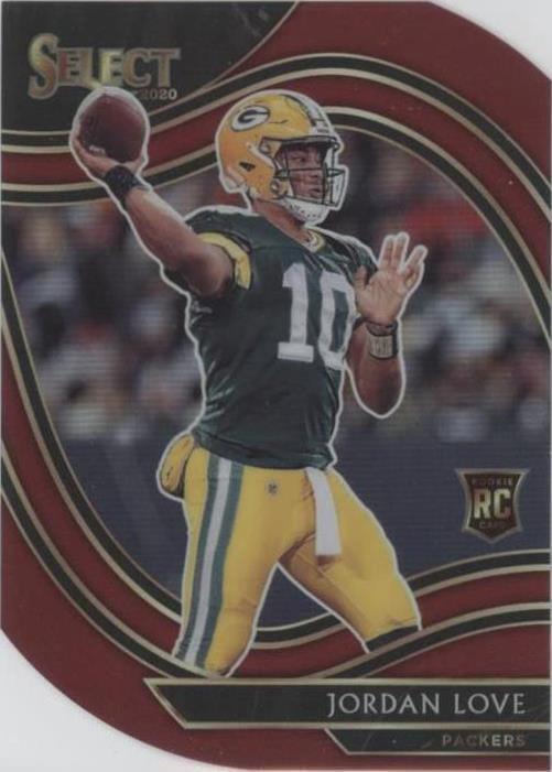 2020 Panini Select Jordan Love Maroon Prizm Die-Cut RC #347