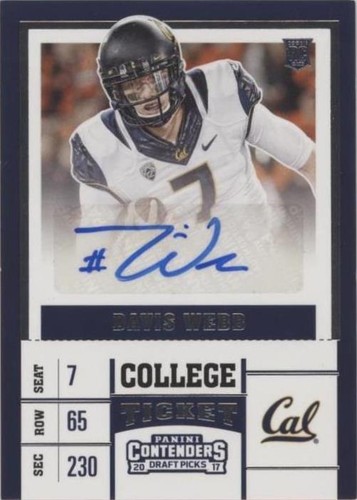 2017 Panini Contenders Draft Picks Davis Webb #145