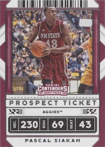 2020-21 Panini Contenders Draft Picks - Pascal Siakam #17