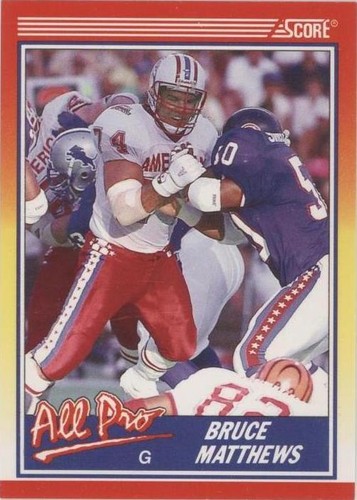 1990 Score BRUCE MATTHEWS football card #93. HOUSTON OILERS