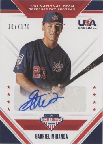 2020 Panini USA Baseball Stars & Stripes - Gabriel Miranda #16U-GM