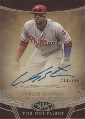 2019 Topps Tier One - Carlos Santana #TTA-CS