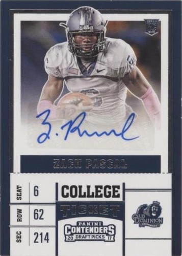 2017 Panini Contenders Draft Picks Zach Pascal #291