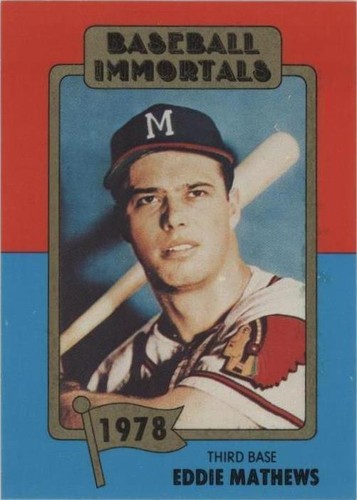 1980-84 SSPC Baseball Immortals 1st Printing - Eddie Mathews #166